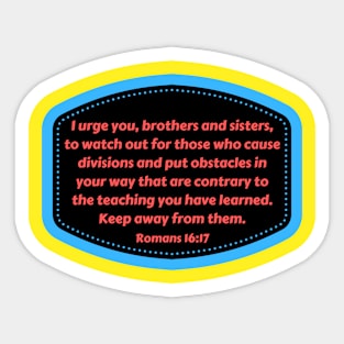 Bible Verse Romans 16:17 Sticker